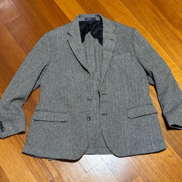 Ralph Lauren Gray Herringbone Blazer